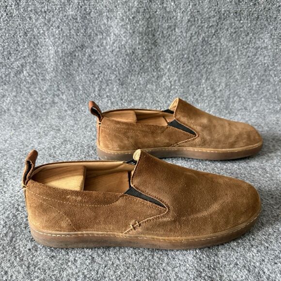 Lactae Hevea Men\'s Sneakers Brown Suede Slip-On Comfort Shoes Size 10 Casual